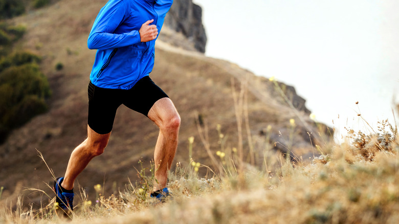 man running uphill