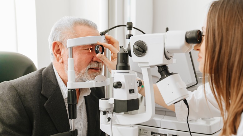 eye doctor with patient