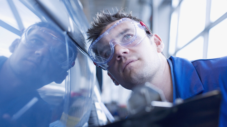 Man wearing protective eyewear