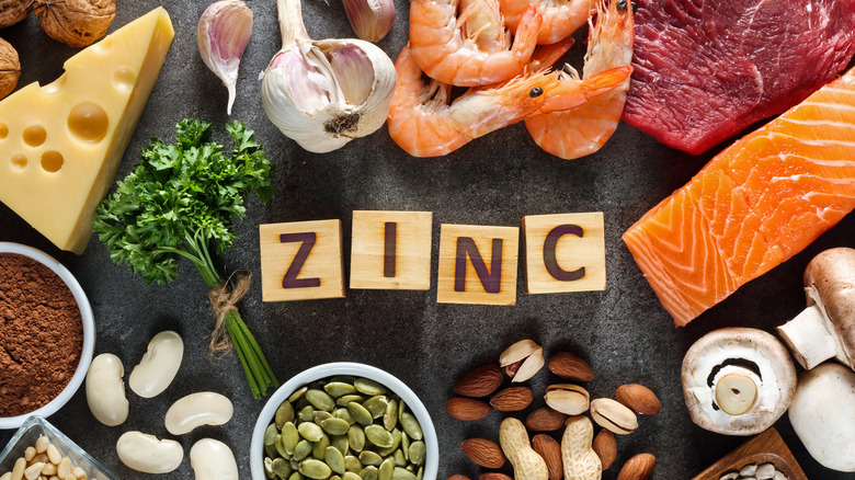 zinc concept with food