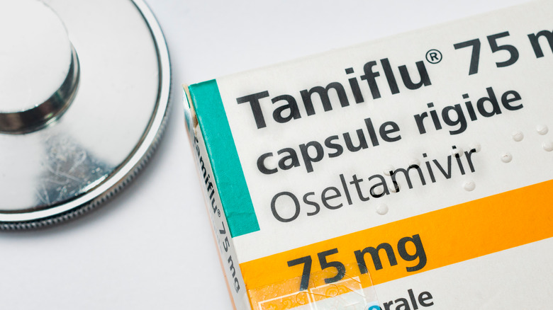 tamiflu box and stethoscope