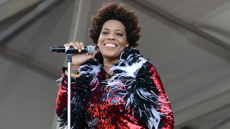 Singer Macy Gray performing on stage