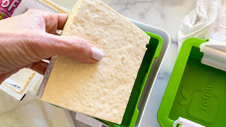 prepping the tofu