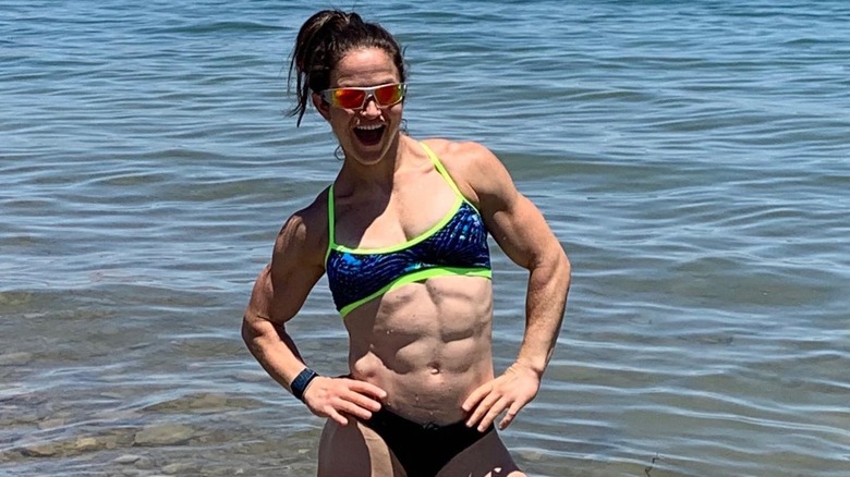 Kari Pearce having fun at the beach 