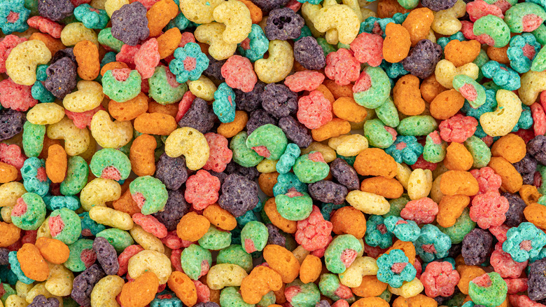 processed breakfast cereal close-up shot