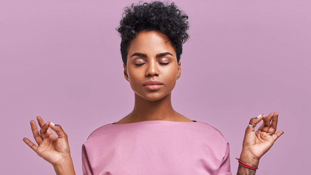 woman meditating