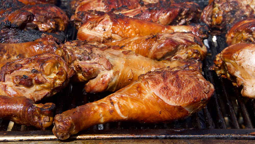 turkey legs grilling