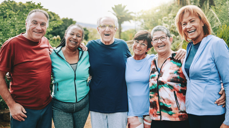 A group of smiling older adults