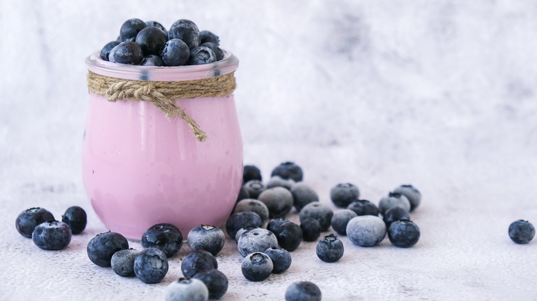 Blueberries in a jar 
