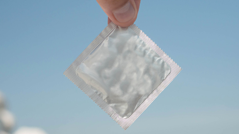 Condom in wrapper
