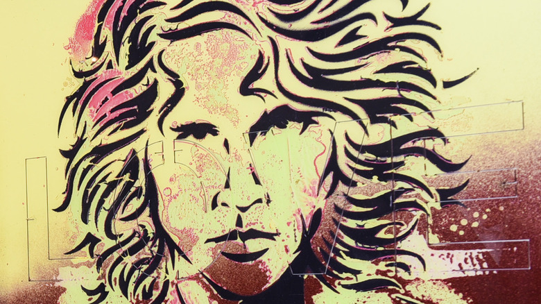 Val Kilmer's painting of himself playing Jim Morrison of "The Doors" at a pop-up art exhibit