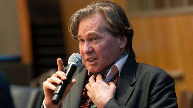 Val Kilmer speaking at an event at the headquarters of the United Nations