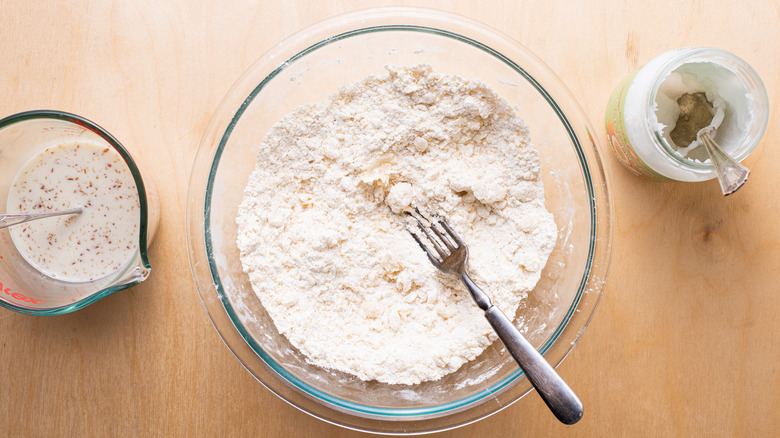 flour next to coconut oil