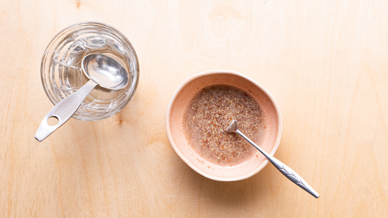 flaxseed meal and water