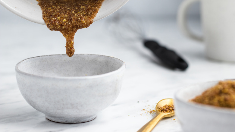 flax egg poured into bowl