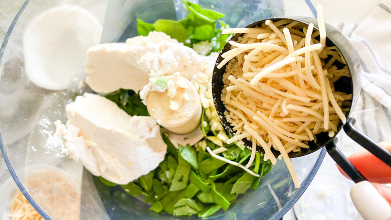 cheese filling in food processor