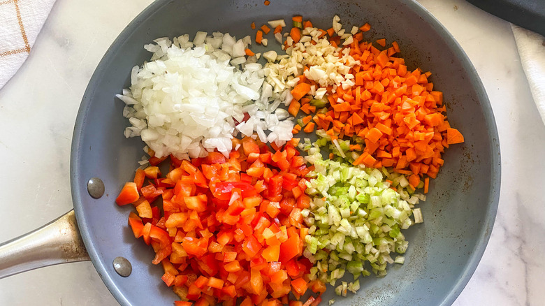 veggies in a pan