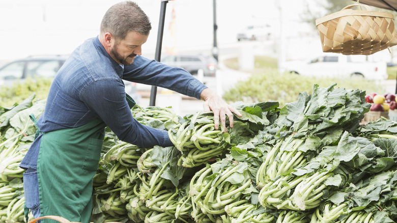 Man with collard greens