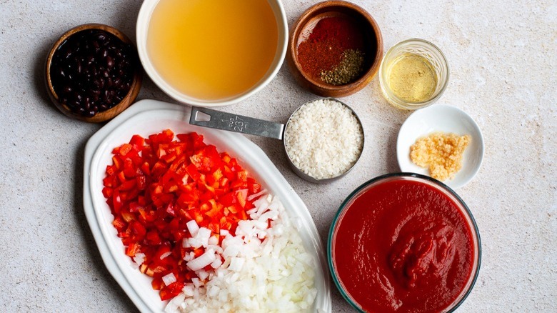 ingredients for vegetarian jambalaya