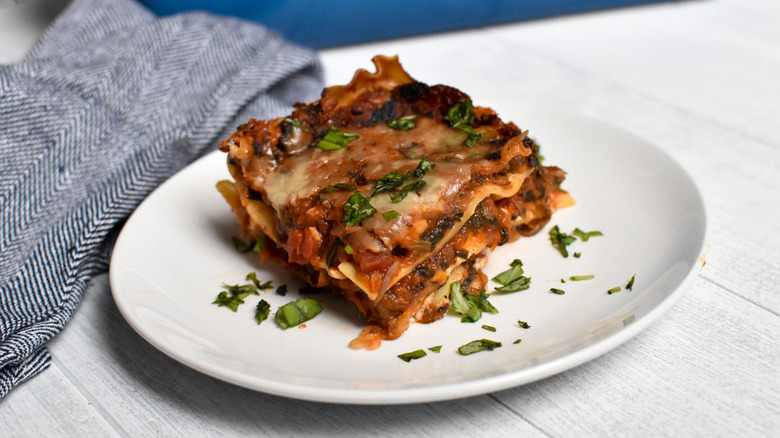 lasagna on plate 