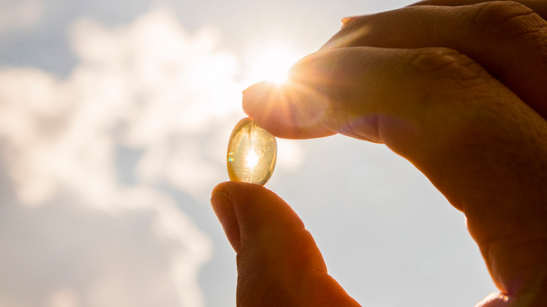 sunshine through a vitamin d capsule