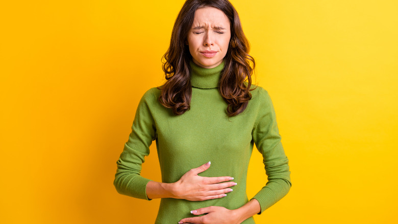 Woman with stomach ache 