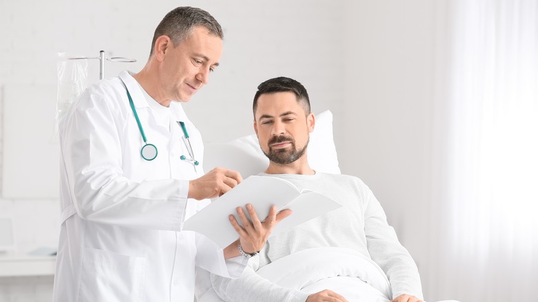 man receiving chemotherapy