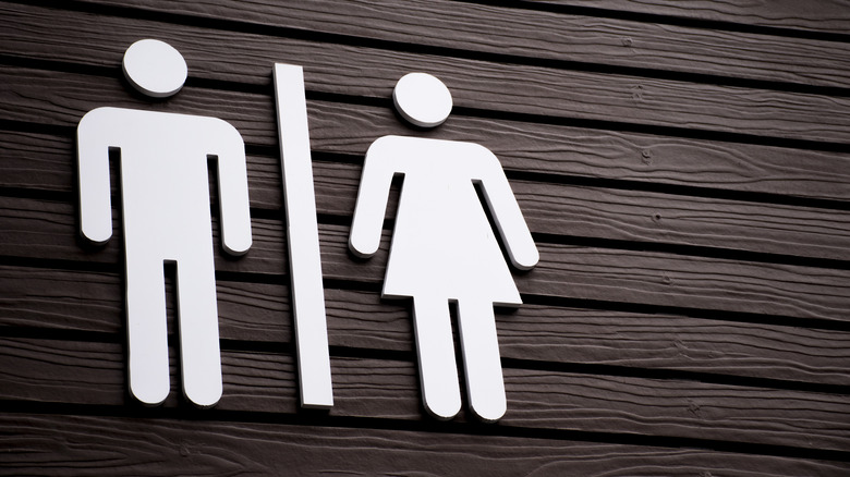 male and female restroom signs