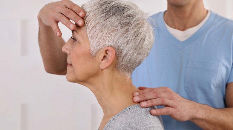 Woman with kyphosis poor posture