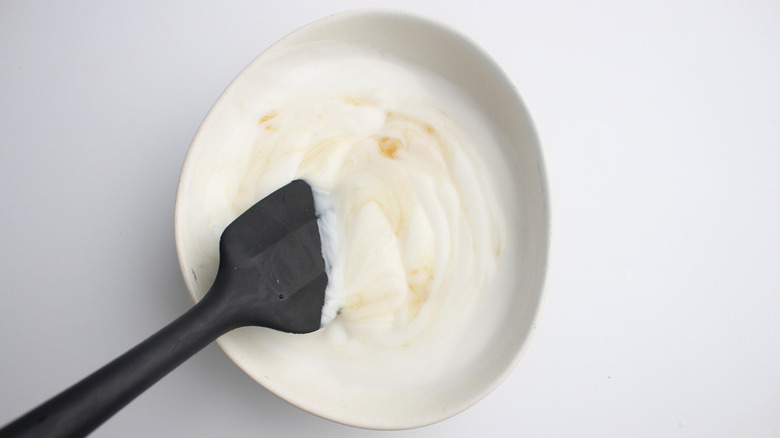 Greek yogurt mixed with honey