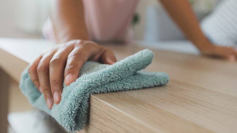 woman doing chores at home 