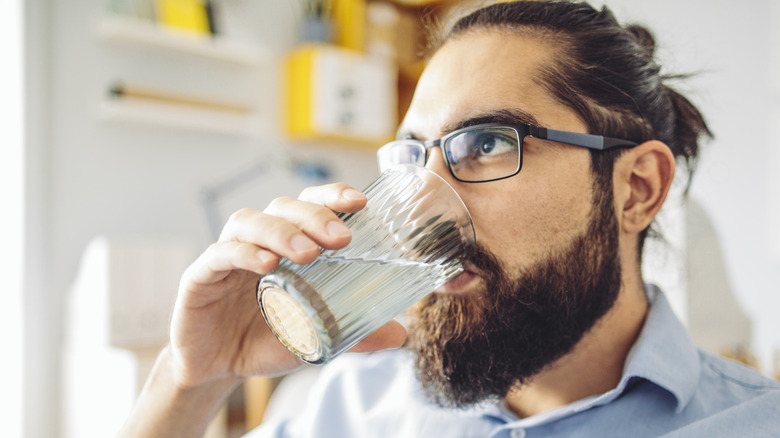 Man drinking water