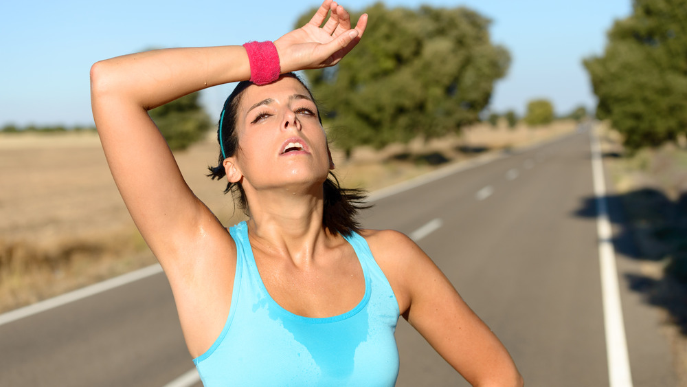 Runner exhausted in heat