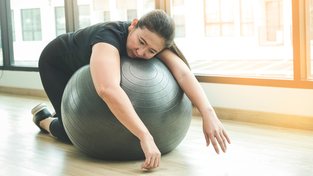 Woman dreading workout