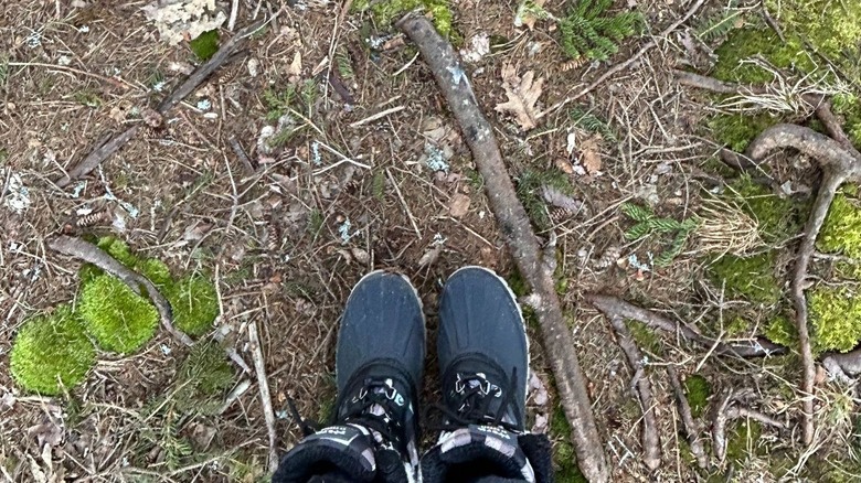 Winter boots during walk