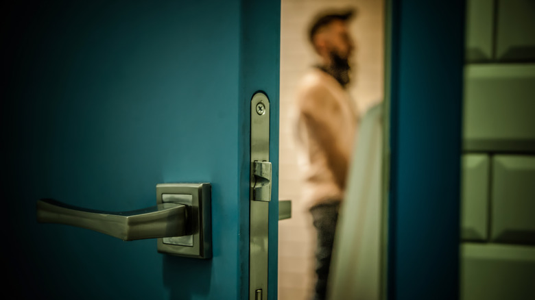 Man peeing standing up