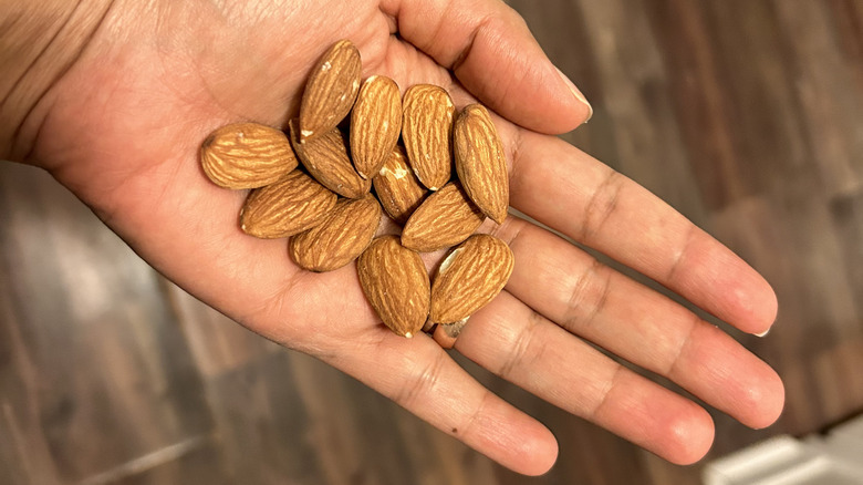 Almonds in palm