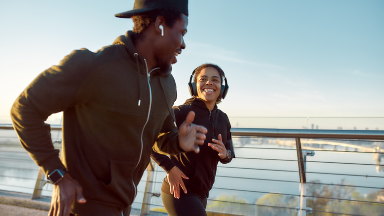 couple running outdoors