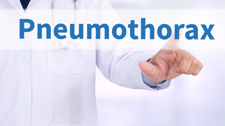 doctor pointing to word 'pneumothorax'