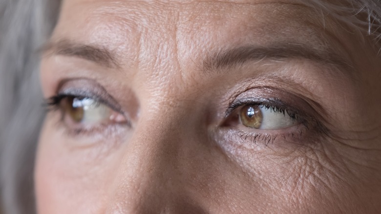 Closeup of old woman's eyes