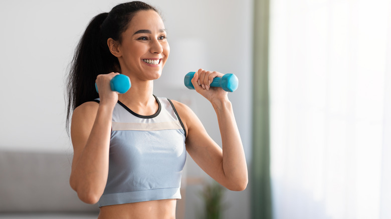 Woman lifting weights