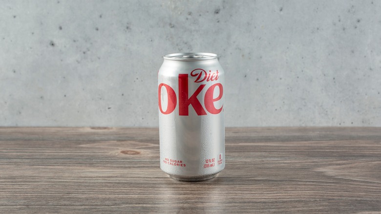 A can of Diet Coke on a table