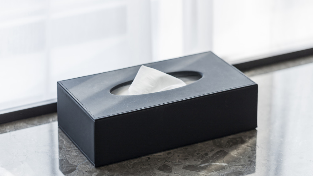 box of tissues on counter