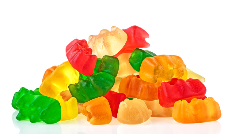 Gummy bears up close