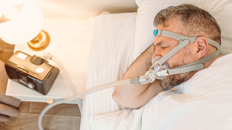 man wearing cpap mask