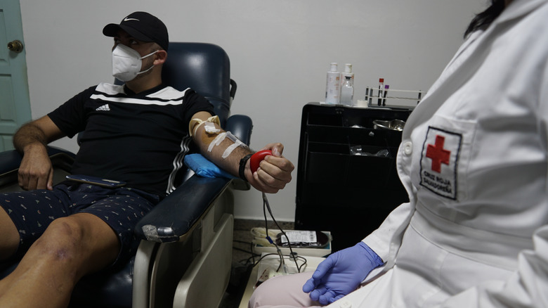 Person donating blood