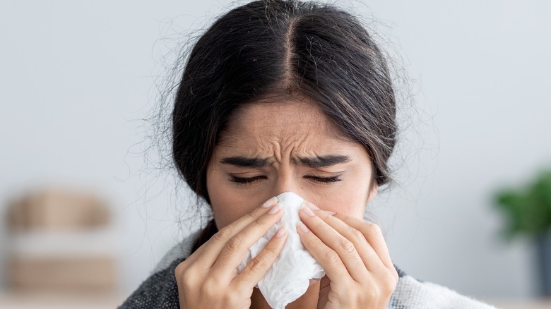 Woman with flu-like symptoms