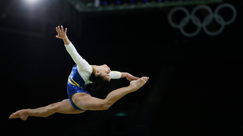 gymnast performing