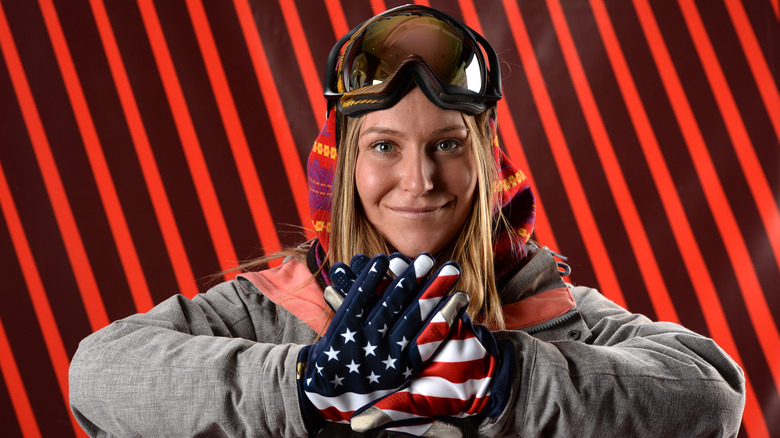 jamie anderson in patriotic gloves