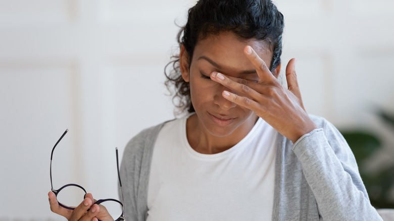 Woman suffering from headache